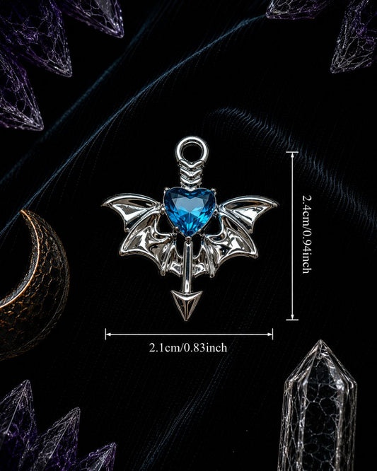 Midnight Heart Bat Charm