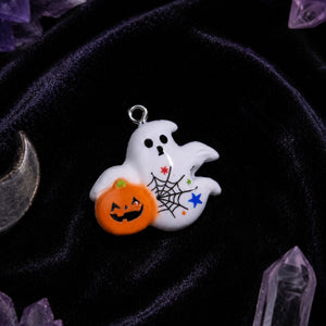 Pumpkin Ghost Charm