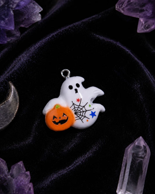 Pumpkin Ghost Charm
