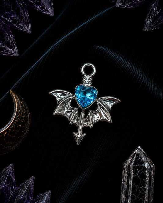Midnight Heart Bat Charm