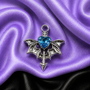 Midnight Heart Bat Charm