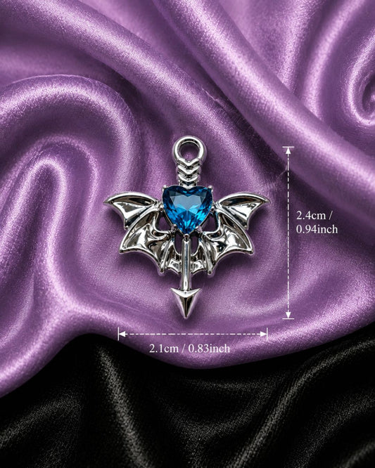Midnight Heart Bat Charm