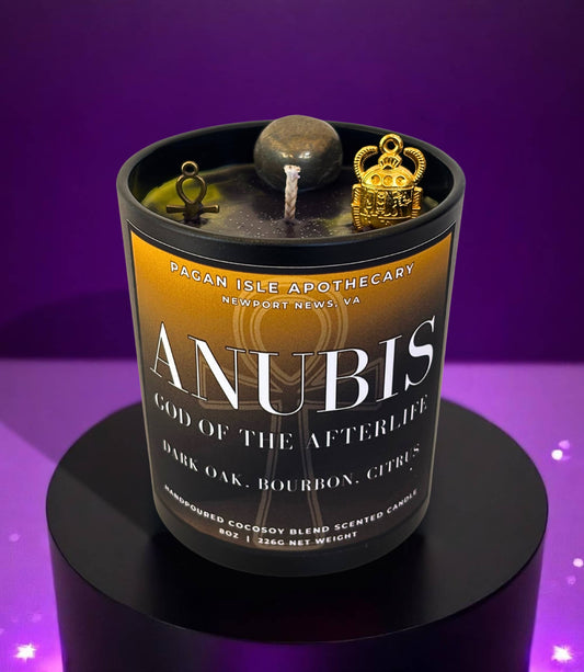 Anubis Crystal Candle