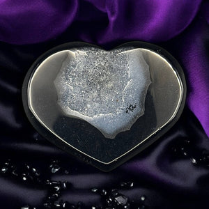 Black Agate Druzy Heart