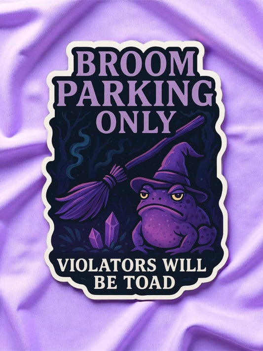 Broom Parking Only Sticker