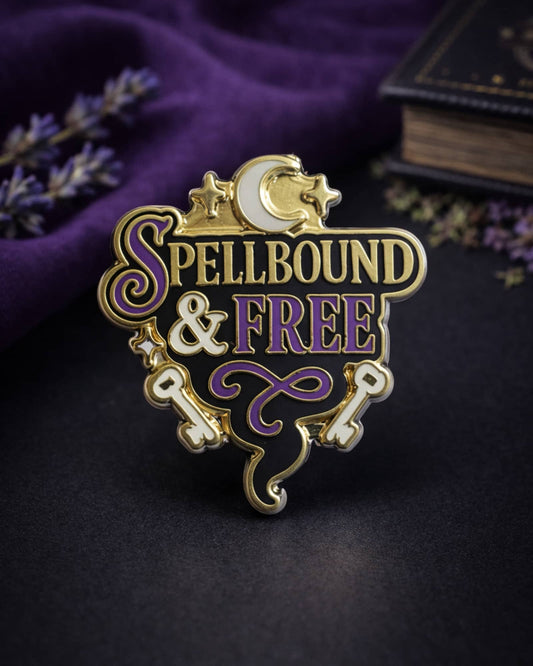 spellbound & free witchy enamel pin