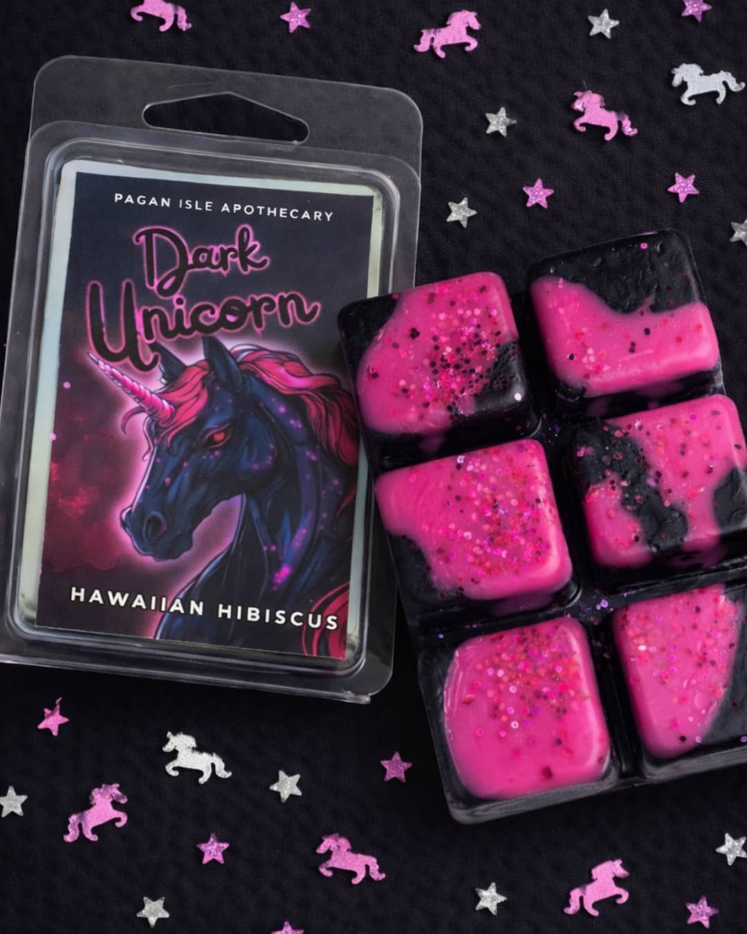 Dark Unicorn wax melt blending fantasy magic with a dark gothic aesthetic