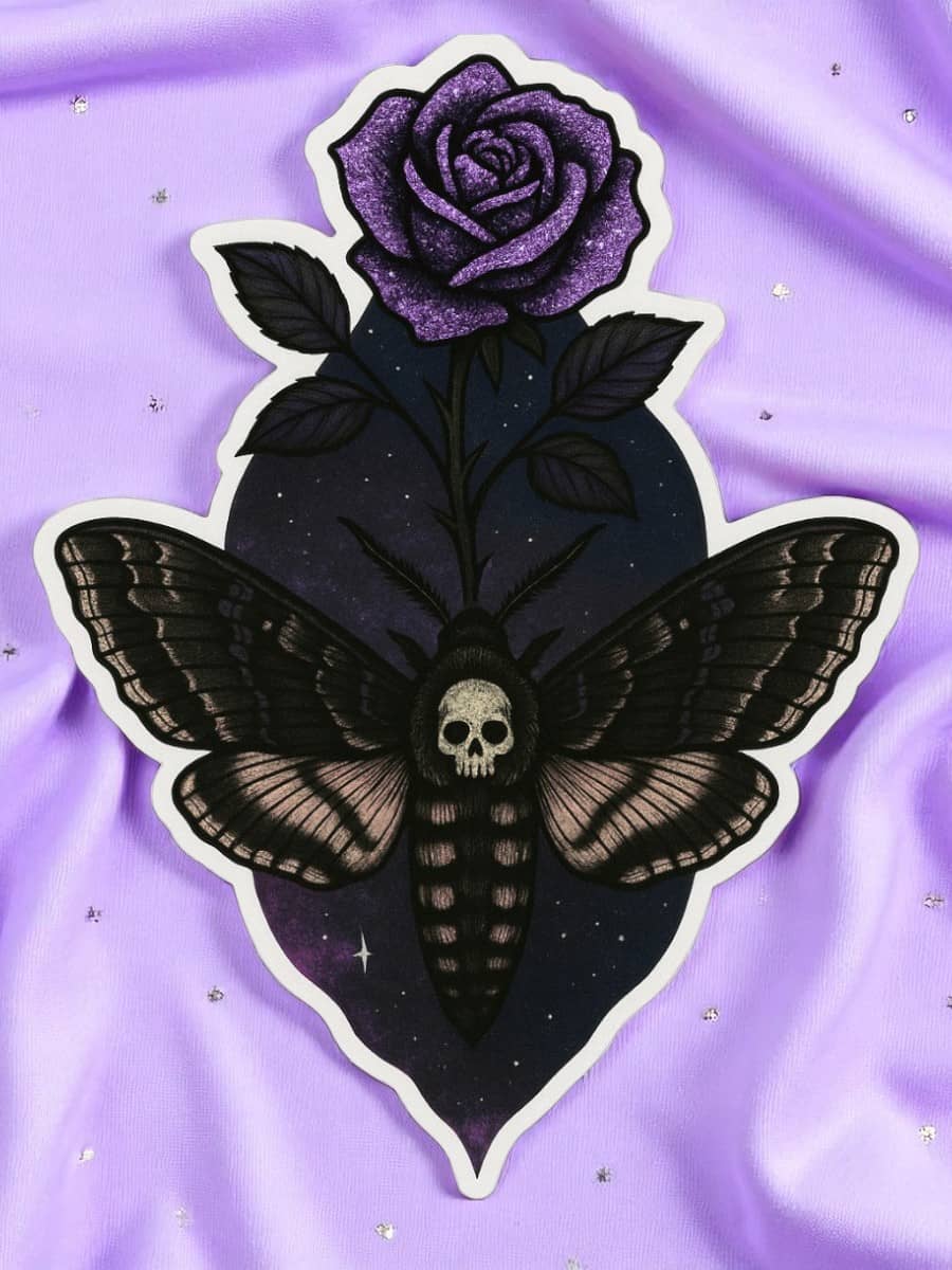 Deaths Whisper Moth Sticker
