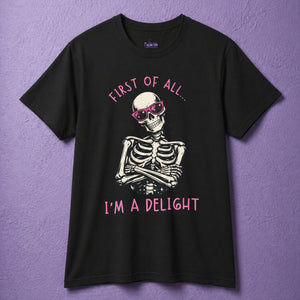 Black witchy t shirt featuring funny witch shirt skeleton with sunglasses and spooky cute shirt text design