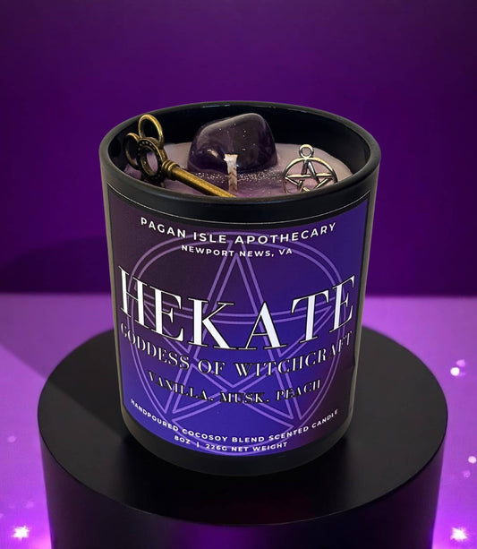 Hekate Crystal Candle