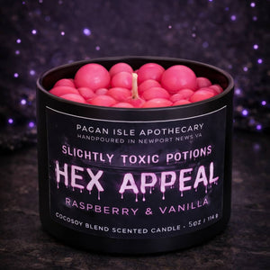 Flirtatious witchy candle with spell-inspired styling, created to enhance confidence, allure, and playful magical energy in ritual or decor use.