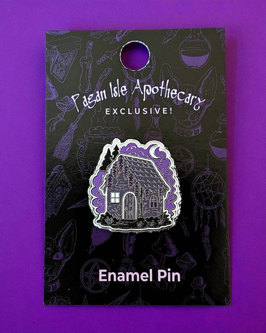 Night Bloom Cottage Enamel Pin