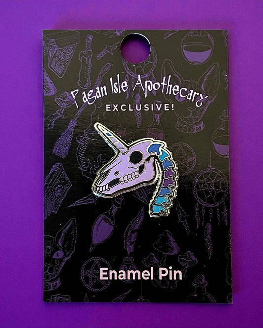 Rainbow Skelecorn Enamel Pin