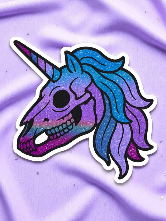Rainbow Unicorn Skull Stickers