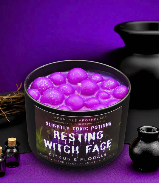 Resting Witch Face Magic Potion Candle