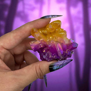 Sunset Sura Quartz Cluster Handheld