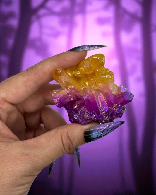 Sunset Sura Quartz Cluster Handheld