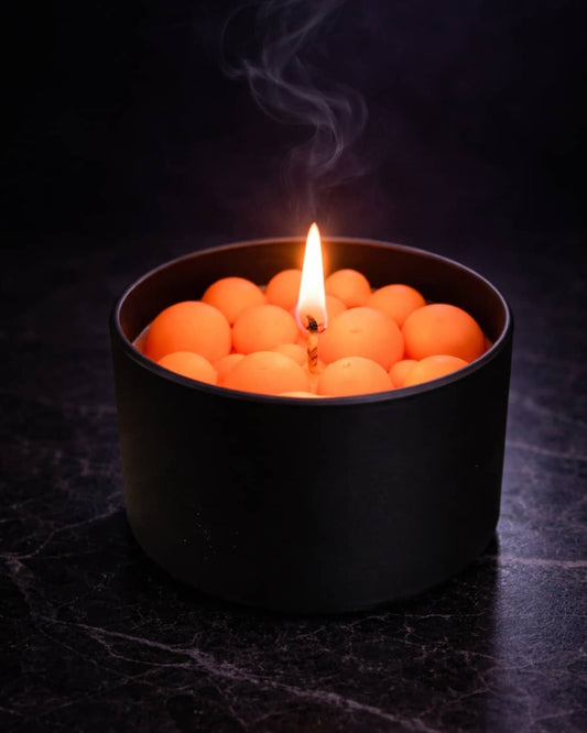 Toxic Positivity potion candle featuring a humorous spell-inspired label and moody colors, designed for witchy decor with a playful, sarcastic twist.