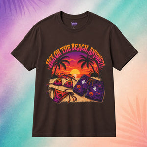 brown hex on the beach summerween shirt halloween beach tee funny spooky tropical sunset design