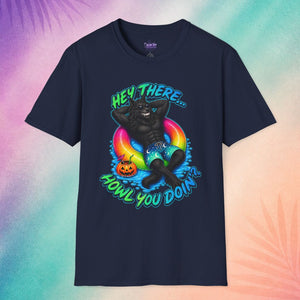 navy hey there howl you doin summerween shirt funny halloween shirt sayings werewolf pool float summerween aesthetic