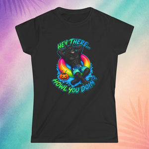 Black Halloween t shirt with werewolf in pool float design funny spooky summerween shirt for adults
